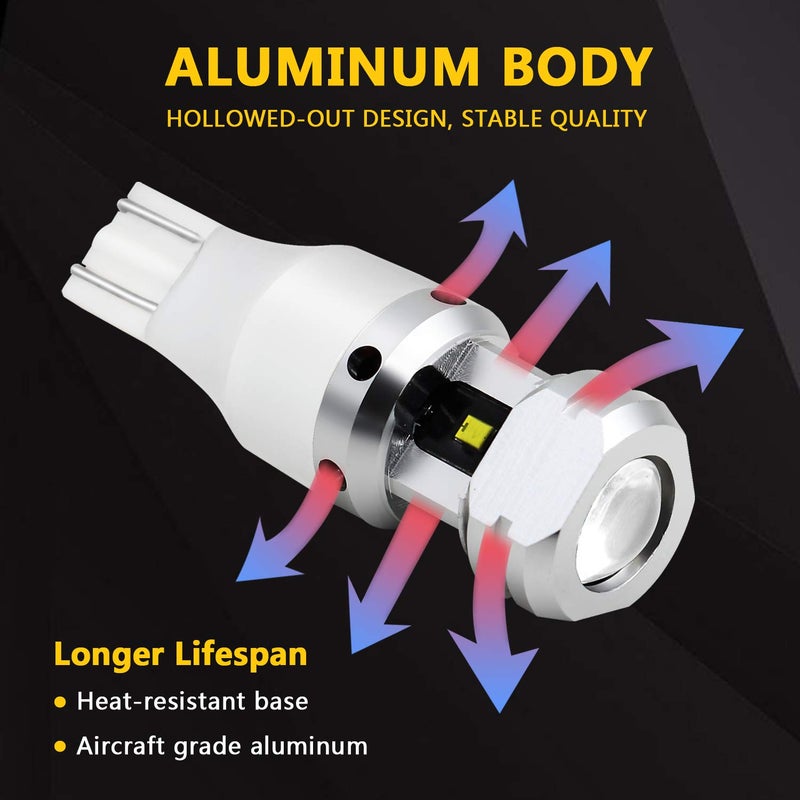 PHINLION 921 LED Bulb Reverse Light, 500% Brighter Error Free High Power Non-polarity T15 922 W16W 912 921 LED Backup Light Replacement Lamp, 6000K Xenon White, Pack of 2 - Image 3